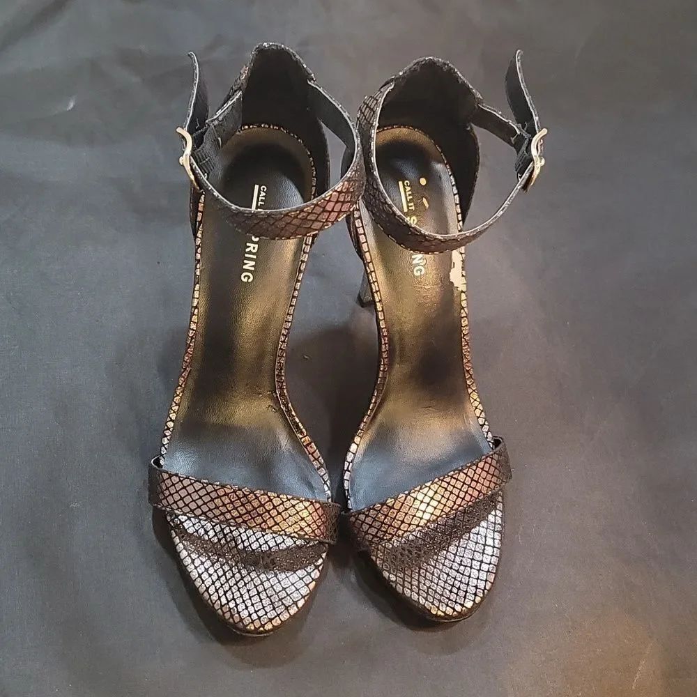 CALL IT SPRING HIGH HEEL STILETTOS OPEN TOE BUCKLE ANKLE STRAP CLOSURE SANDAL